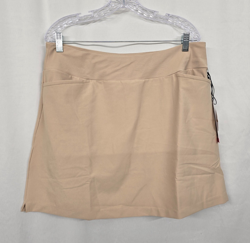 Tail Mulligan Athletic Skort Women's 14 Tan Mini Stretch Pockets Golf Tennis NWT
